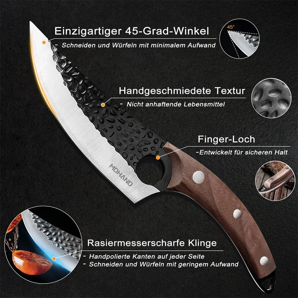 MDHAND Ultra-sharp and Wear-resistant Boning Knife, Stainless Steel Meat Cleaver, Outdoor Cooking Cutter Butcher knife Cutter