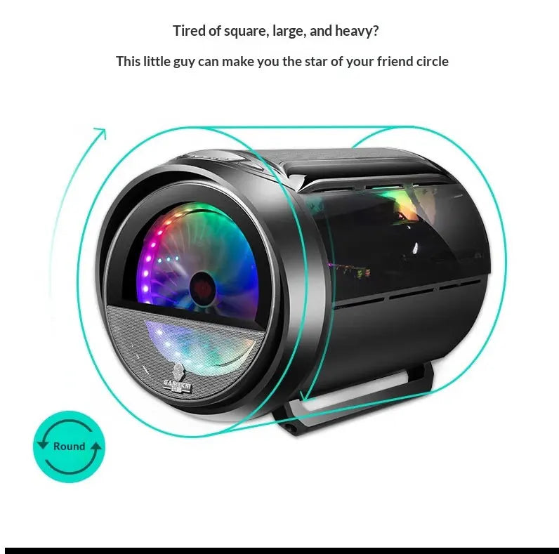 WJCOOLMAN Yuanqidan Mini Computer Case - Circular Side-Exposed Desktop Computer Case Compatible with 240 Water Cooling