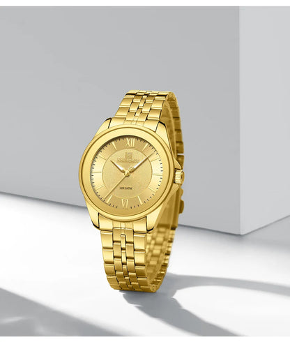 NAVIFORCE Ladies 3ATM Waterproof Quartz Watch Simple Fashion Stainless Steel Watchband Woman Quartz Watch Gifts For Women NF5067