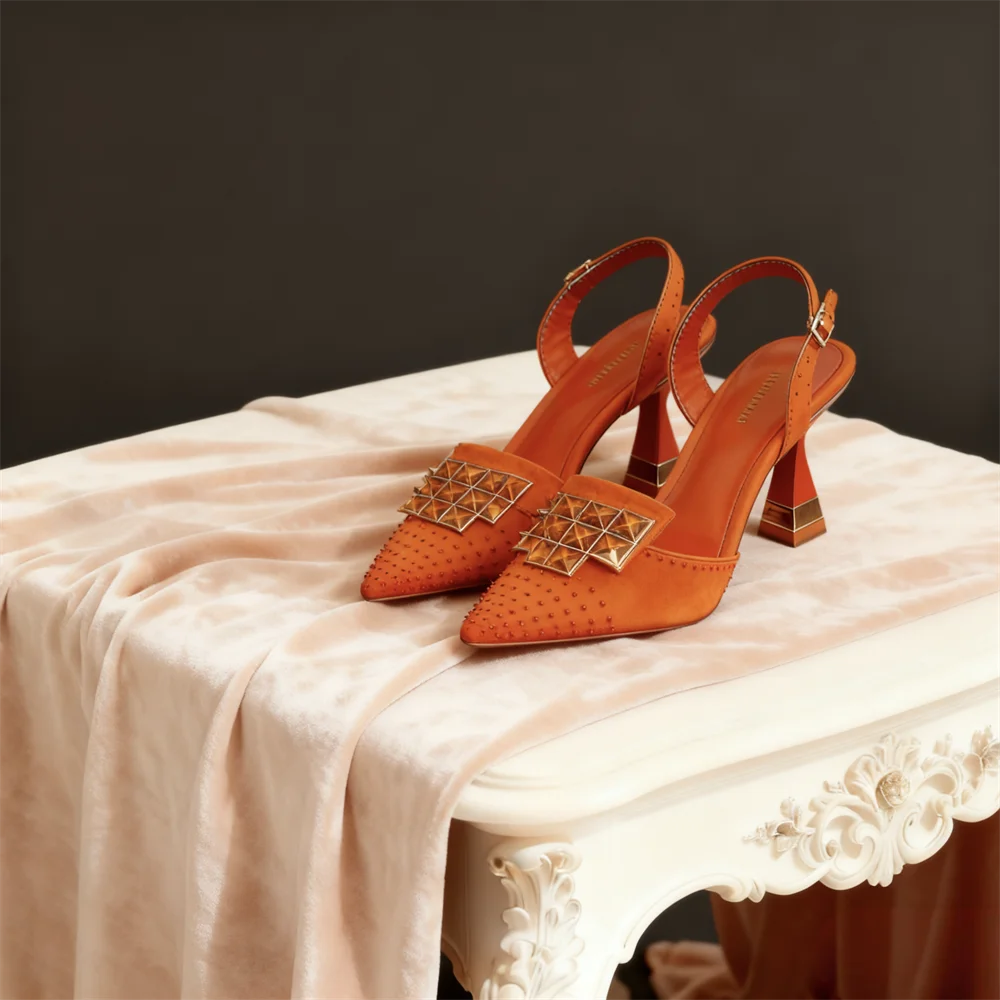 Venus Chan Elegant High Heel Shoes for Women - Sparkling Diamond Accents, Pointed-Toe Design Perfect for Parties and Commuting