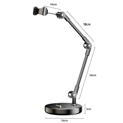 Adjustable Carbon Steel Phone Holder 360° Rotatable Overhead Shooting Bracket for Desktop Live, Food Recording & Unpacking Vlog