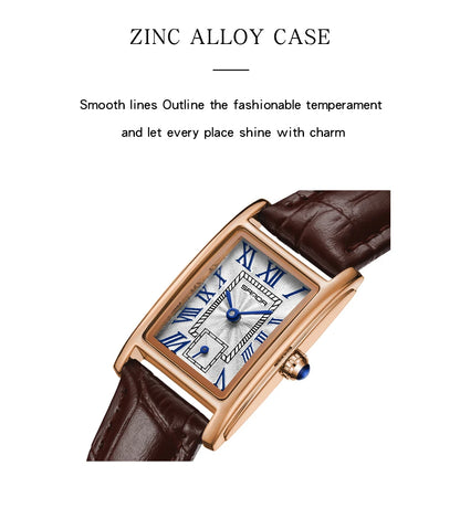 SANDA Top Fashion 1116 Women's Watch Elegant Design Rectangular Dial Waterproof Quartz Movement Business Women's Quartz Watch
