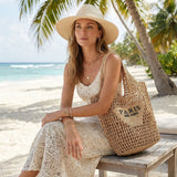 Woven Straw Beach Tote — view 5