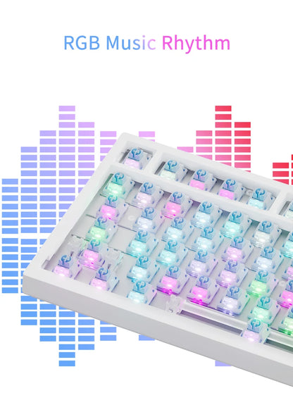 AJAZZ AK820/Pro Wireless Mechanical Keyboard Bluetooth 5.1 2.4G USB-C Wired Hot Swappable RGB Gaming Keyboard Gasket Mount with