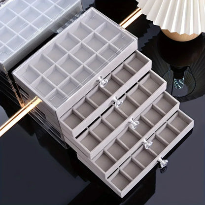 Newly Upgraded 7-Tier Dust-Proof Acrylic Jewelry Storage Box Modern Rectangular Desktop Display & Storage Jewelry Box Amagi