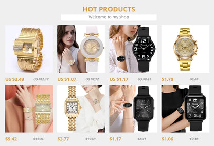 Luxury 2025 New Ladies Quartz Watch Fashion Simple Square Gold Women's Stainless Steel Clock Commercial Wristwatches Gifts