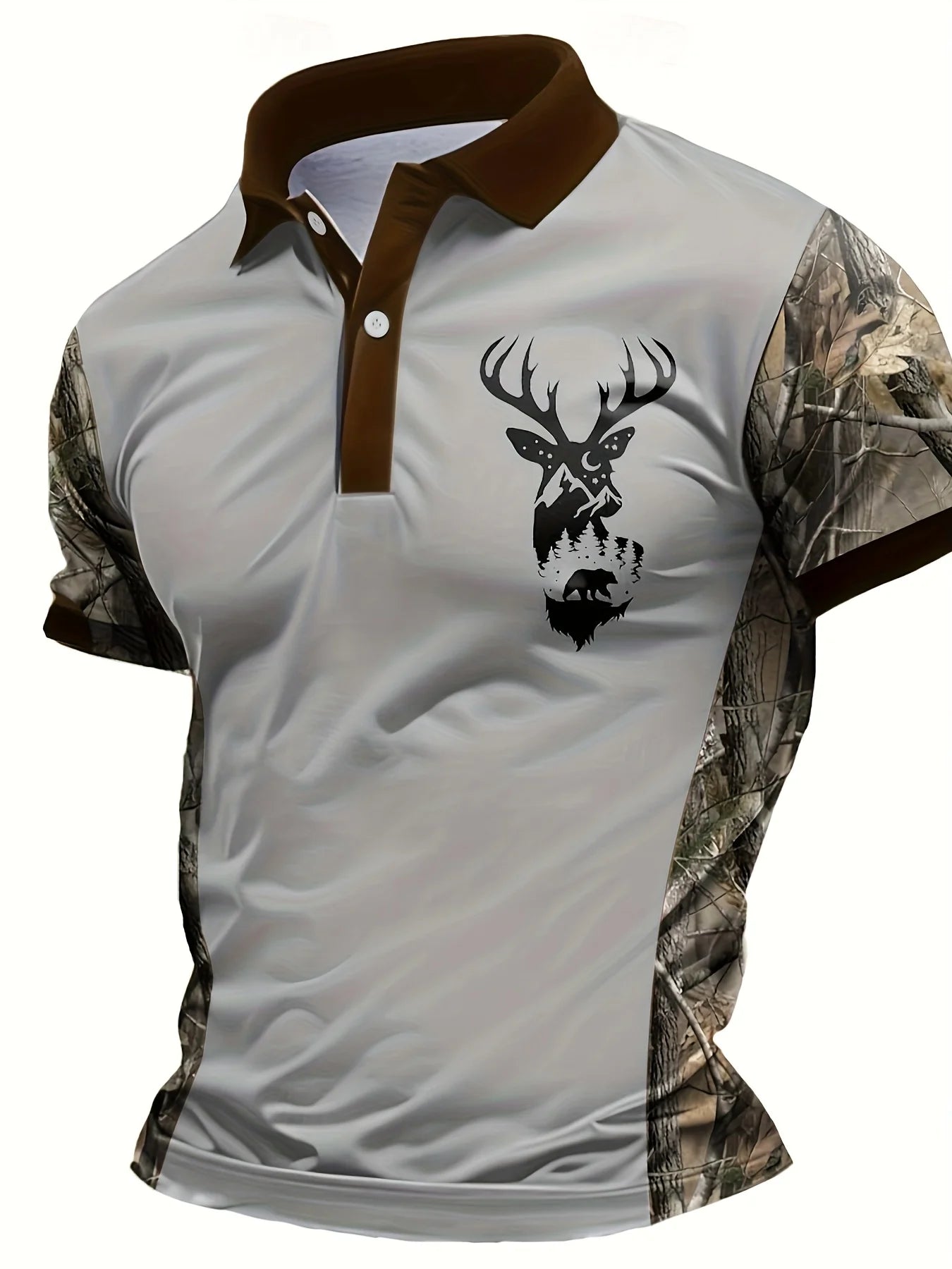 The new men's short-sleeved POLO shirt for summer 2025 features a casual fashionable and breathable 3D pattern print