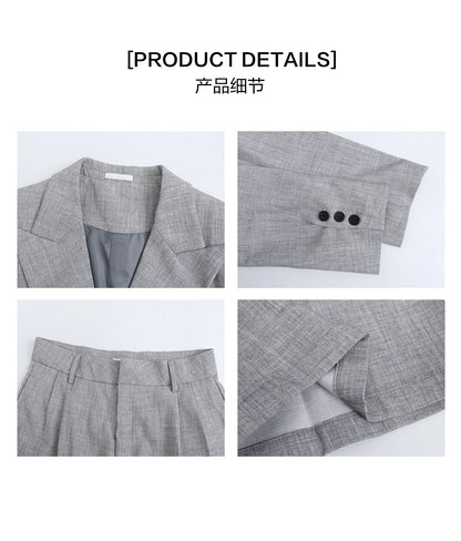 Suit Set Vintage V-neck Blazers Set Men's Classic Texture Suit Jacket Loose Fitting Trousers Casual Pants High-end Autumn
