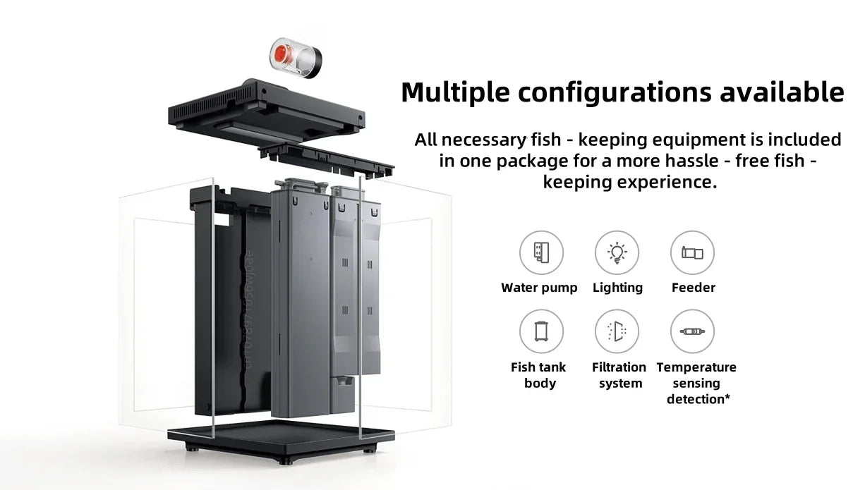 Xiaomi Mijia Smart Desktop Aquarium 10L Smart Fish Tank  App Control Feeding Pro Filtration Mi Home Compatible No Assembly