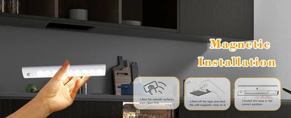 Under Cabinet Lights 1/3/5/6pcs, Motion Sensor Rechargeable  Battery Operated 2 Colors LED Light  for  Closet, Kitchen, Bathroom