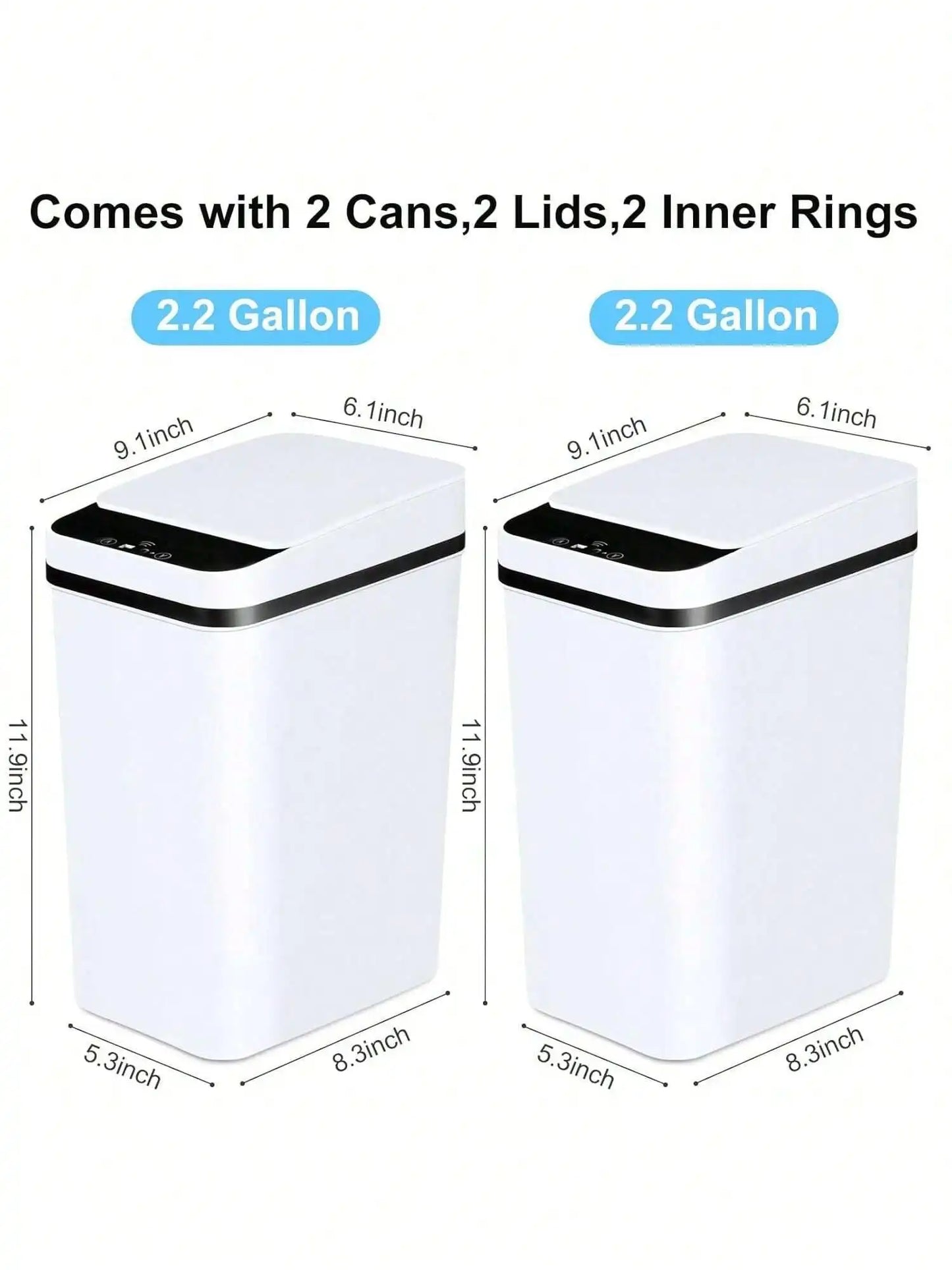 Bathroom Trash Can, Compact And Durable  Wastebasket With Built-In Handles, Easy To Clean, Rustproof