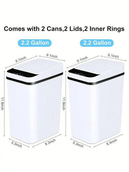 Bathroom Trash Can, Compact And Durable  Wastebasket With Built-In Handles, Easy To Clean, Rustproof