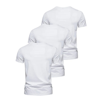 3Pcs Men T-shirt O-neck Fashion Design Slim Fit Soild T-shirts Male Tops Tees Short Sleeve T Shirt For Men