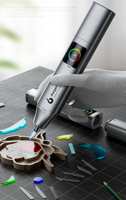 Awgem KE5 Handheld Ultrasonic Cutter Ultrasonic cutting knife DIY Electric Carving Tool for Plastic/Resin/3D Printing/Textile
