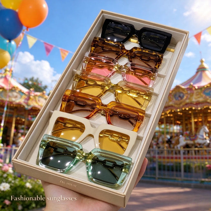 Jelly-Frame Square Sunglasses Set — view 1