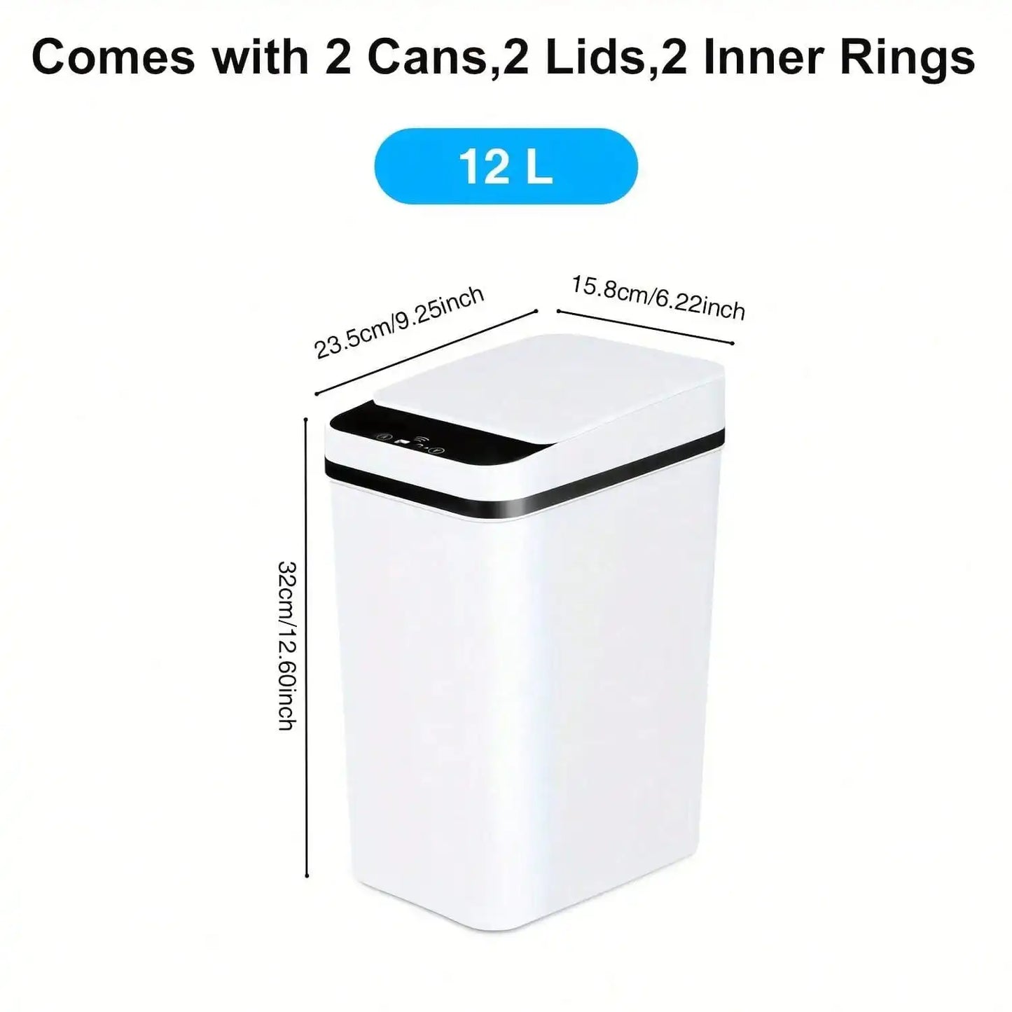 Bathroom Trash Can, Compact And Durable  Wastebasket With Built-In Handles, Easy To Clean, Rustproof