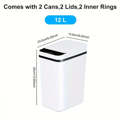 Bathroom Trash Can, Compact And Durable  Wastebasket With Built-In Handles, Easy To Clean, Rustproof