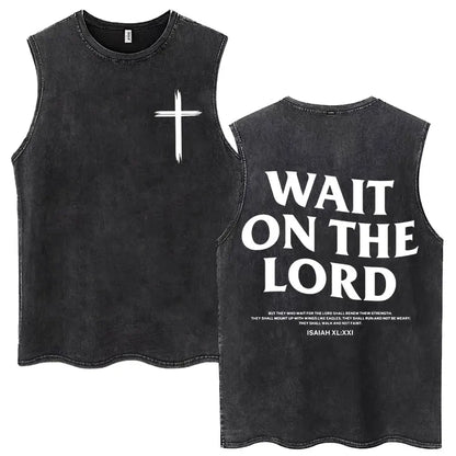 Washed Jesus Is King Christian Harajuku Vintage Tank Tops Men Women Gothic Sleeveless T-shirt Loose Summer Cotton Casual T Shirt