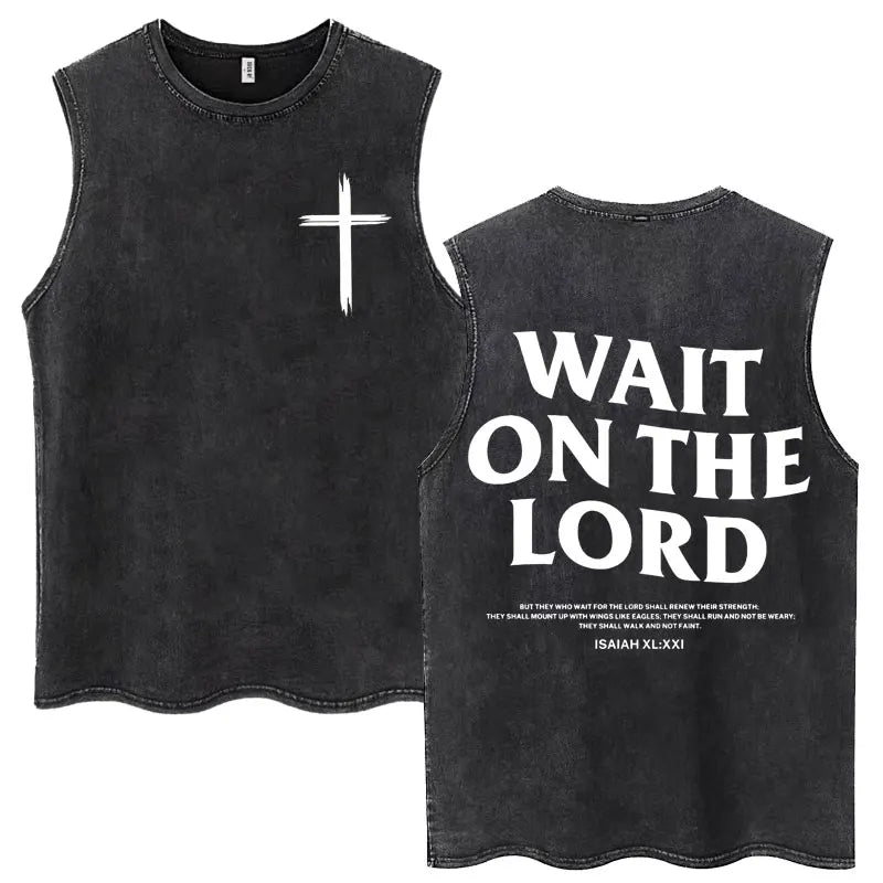 Washed Jesus Is King Christian Harajuku Vintage Tank Tops Men Women Gothic Sleeveless T-shirt Loose Summer Cotton Casual T Shirt
