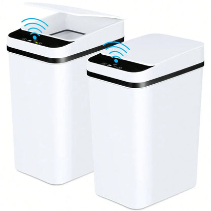 Bathroom Trash Can, Compact And Durable  Wastebasket With Built-In Handles, Easy To Clean, Rustproof