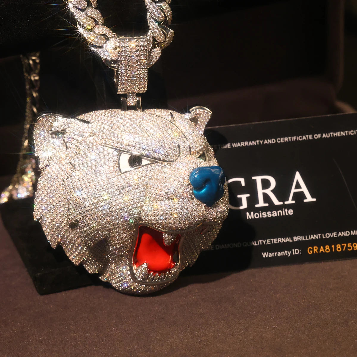 Crystal Bear Pendant Necklace — product image