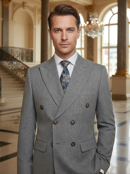 ST Cassy dark blue high quality luxury men's suit 2 piece set wedding groom suit for Men Stylish Business office suit