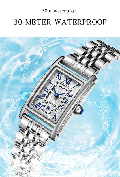 SANDA Top Fashion 1116 Women's Watch Elegant Design Rectangular Dial Waterproof Quartz Movement Business Women's Quartz Watch