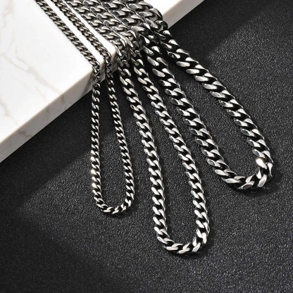 3/5/7mm Stainless Steel Cuban Link Chain Stainless Steel Necklace, Punk Hip-hop Choker for Men, Fashion Jewelry Accessories