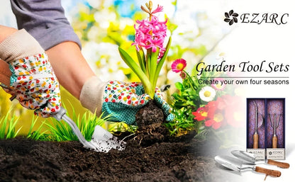 4pcs/set Heavy-duty Garden Tool,Durable Stainless Steel And A Sturdy Wooden Handle. Includes Hand Shovel, Trowel, Garden Rake