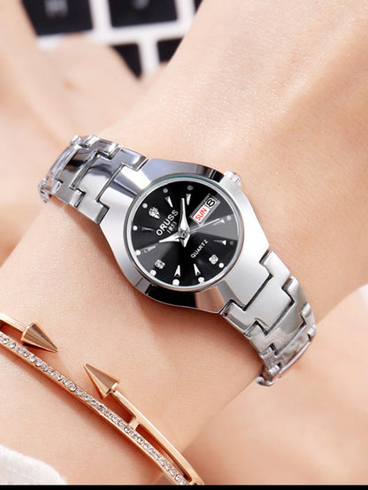 ORUSS Hot Brand Ladies' Watch High Quality Stainless Steel  Waterproof Luminous Pointer Week Calendar Eleganc Women Quartz Watch