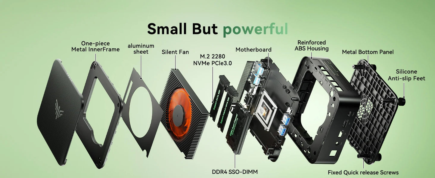 Mini PC with AMD Ryzen7 7735HS/7730U 32GB 512GB SSD AMD Mini PC computer Gaming PC  Support 4K HDMI DP Type-C WiF
