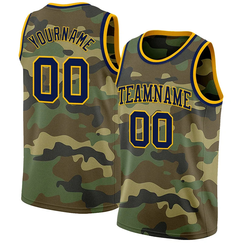 Custom Name Camo Basketball Jersey Tank Top Men Kids 2025 Summer Sports Vest Camouflage Basketball Team Sleeveless Mesh Tees