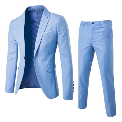 Men's Suit Set Business Formal Two-piece Set Slim Fit Small Suit Jacket Western Pants Wedding Dress Groomsman Suit