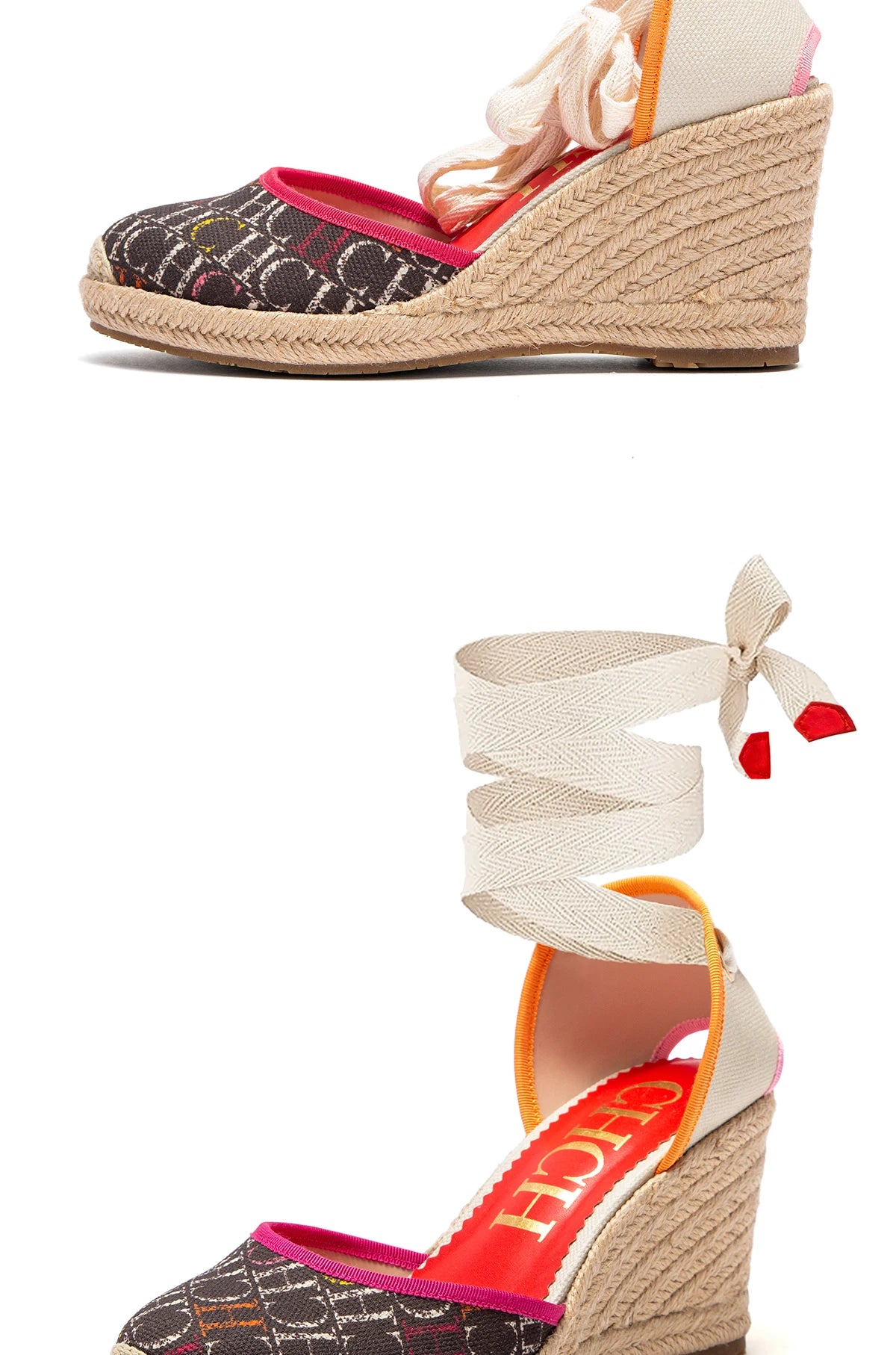 Women's High Heels Summer Espadrillle Platform Wedge 2025 Sandals Closed Toe Ankle Strap Lace up Beach Vacation Party 8cm