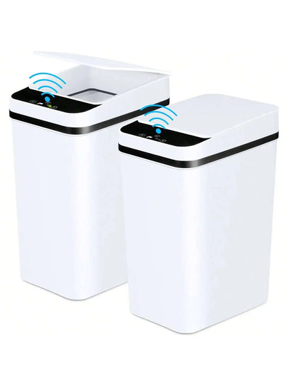 Bathroom Trash Can, Compact And Durable  Wastebasket With Built-In Handles, Easy To Clean, Rustproof
