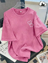 Distressed Double-Heart Graphic T-Shirt