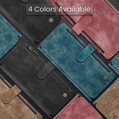 Leather Zipper Wallet Case For Samsung Galaxy A14 A15 A16 A17 A24 A25 A33 A34 A35 A36 A53 A54 A55 A56 A71 A72 4G 5G Phone Cover