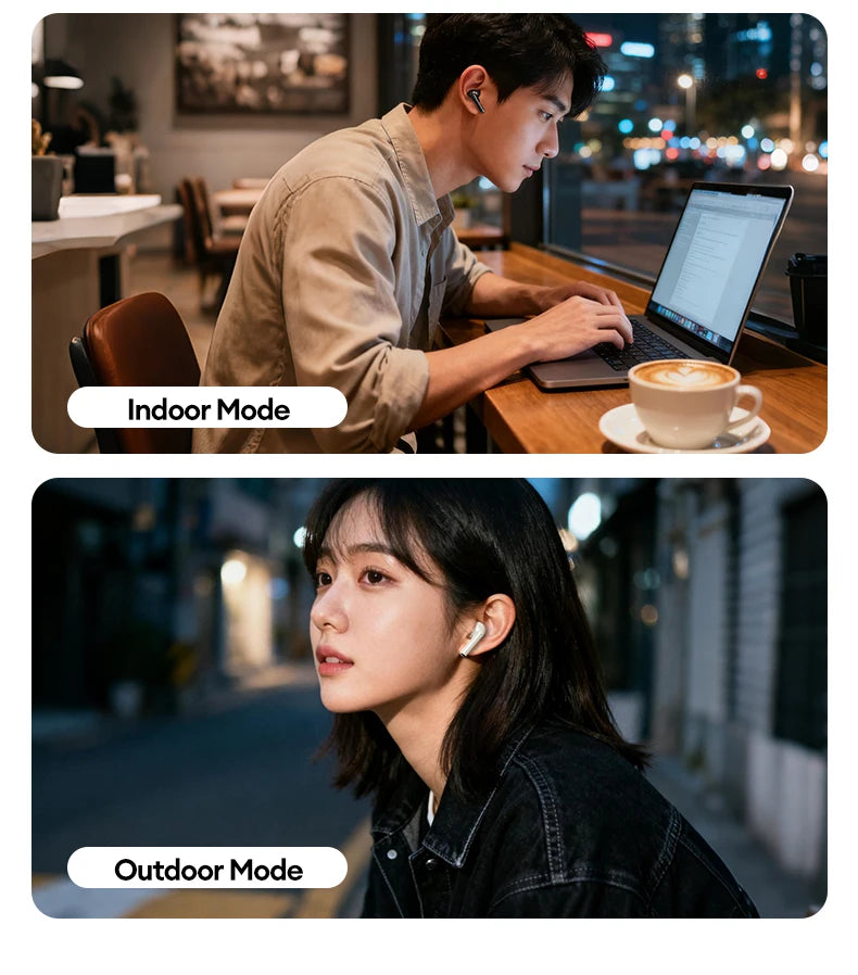 New Lenovo LE232 ANC Bluetooth 6.0 Headphones Active Noise Cancelling Wireless Earphone Power Display Music TWS Earbuds Choice