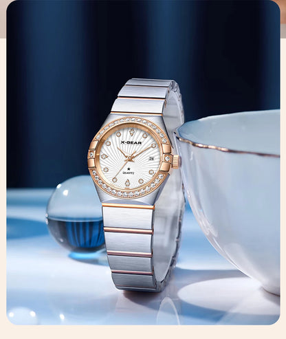 New Luxury Trendy Ladies Watch Luminous Waterproof Stainless Steel Date Woman Watch Fashion Elegant Quartz Women's Watches