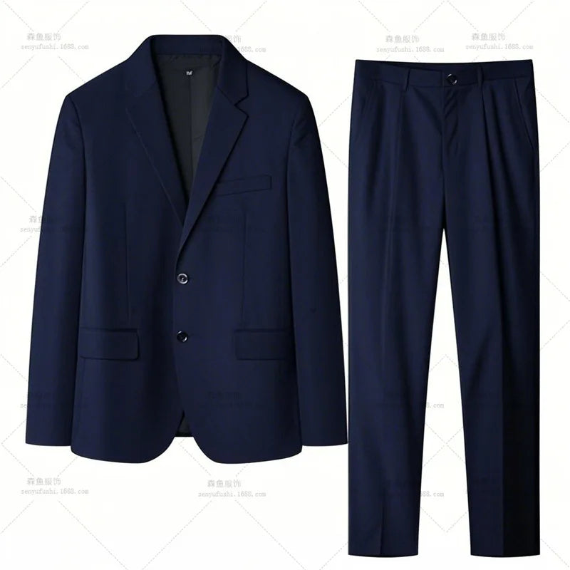 High-quality Men's Fashionable Spring-autumn Formal Dress, Best Man Suit, Suit Set for Men, Two-piece Set for Work