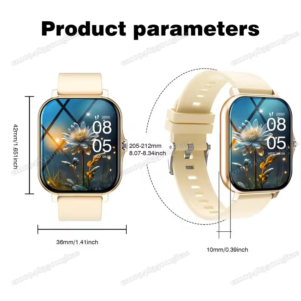 2026 New Smart Watch Bluetooth Call Fitness Tracker Heart Rate Sleep Record Outdoor Sport Watch for Android/IOS Men Women HW12
