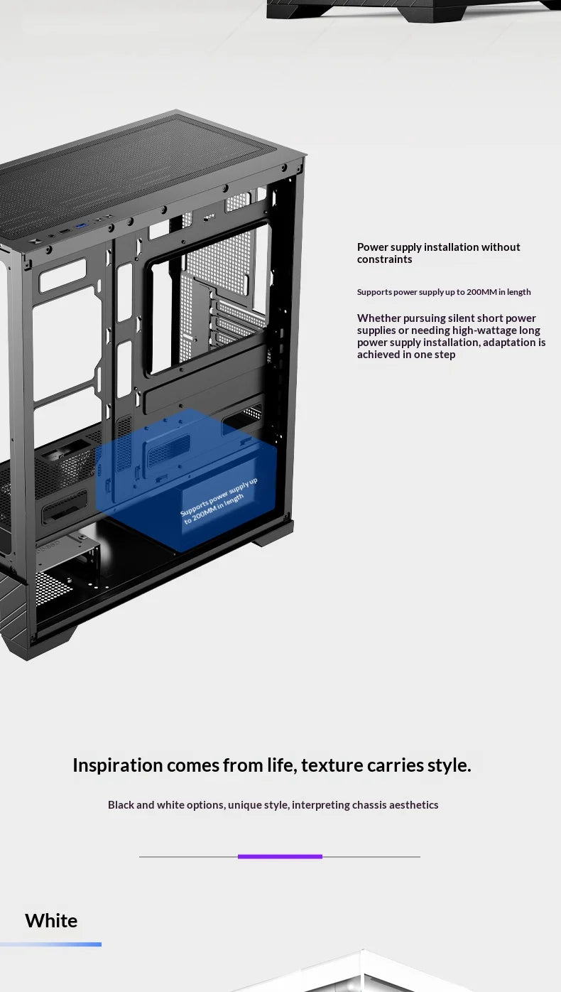 WJCOOLMAN Millennium ATX PC case screen/digital display supports 360 water cooled sea view room Customize screen computer case