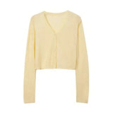 V-Neck Long-Sleeve Knit Cardigan