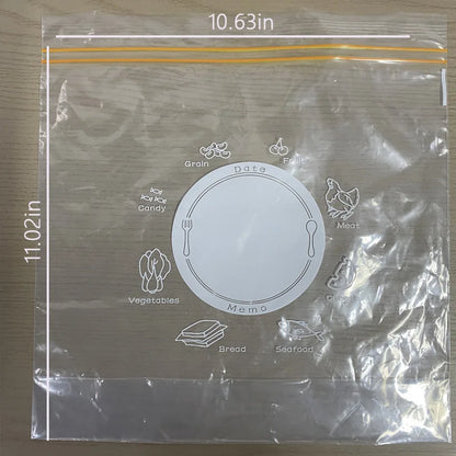 50Pcs Heavy-Duty Double Ziplock Freezer Bags - 10.63×11.02in Clear Food Storage Bags with Write-On Panel for Seafood, Vegetables