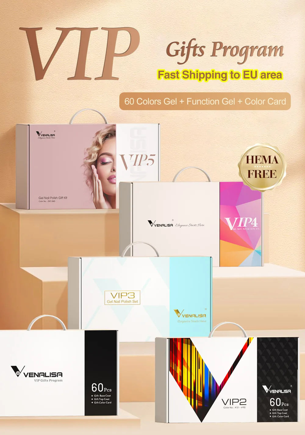 Venalisa Color Gel Nail Polish VIP Kit Full Cover Enamel For Nail Manicure Glitter Sparkle UV Gel Soak Off Nail Gel Polish 7.5ml