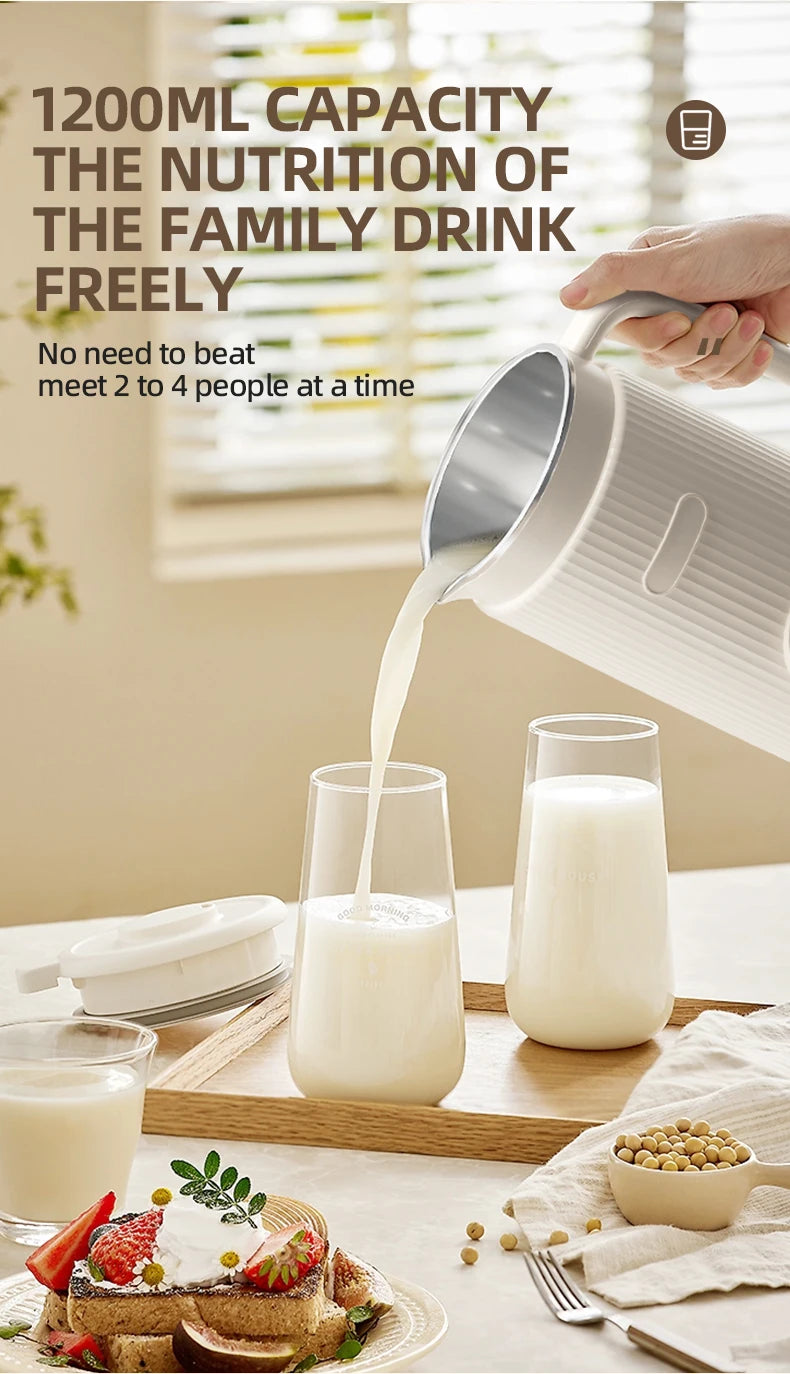 8-in-1 Multifunctional Automatic Nut Milk Machine&Coffee Maker, 40oz Auto Self-Cleaning Delay Start, Keep Warm Boil