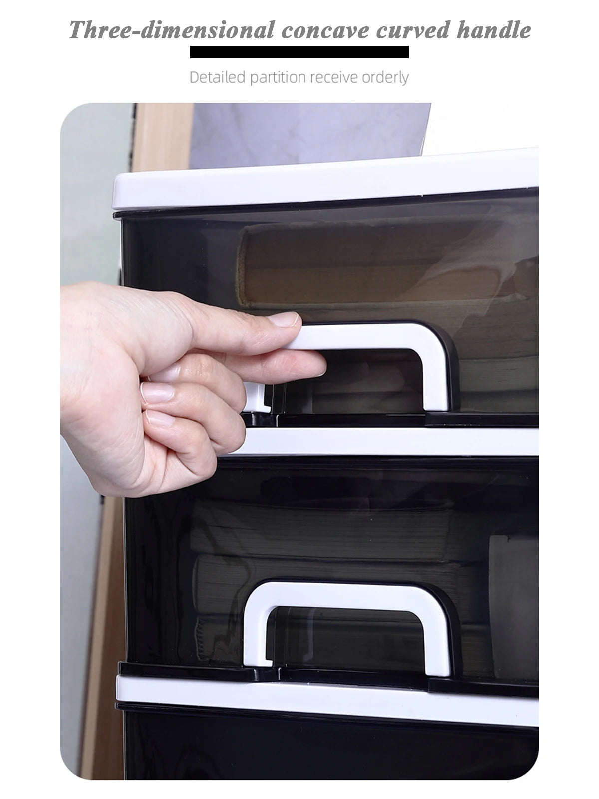 Clear Desktop Storage Box with Drawer Heightened Table Organizer Plastic Office storage cabinet  for Stationery cosmetics