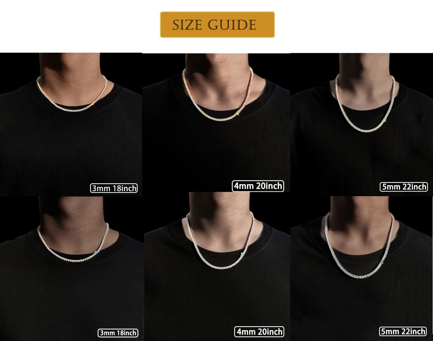 3mm 4mm 5mm 1 Row Tennis Chain Bling Zircon Copper Material Necklace Hip Hop Man and Women Iced Out Jewelry Free Engrave Name