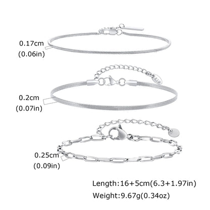 1/2/3pcs Chain Bracelet for Men Women,Stainless Steel Twisted Rope Cuban Chain Wristband,Hip Hop Minimalist Jewelry Gift