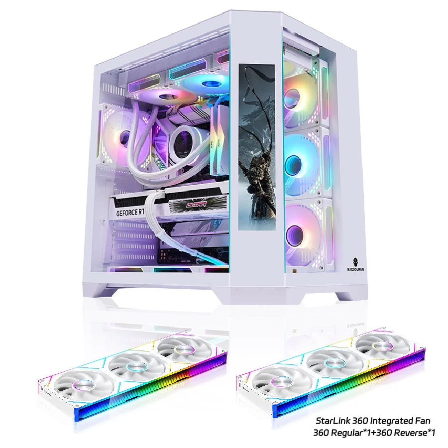 WJCOOLMAN Dreamer PLUS Secondary screen PC case with full side sea view room 360 water cooler Computer case gabinetes gamer
